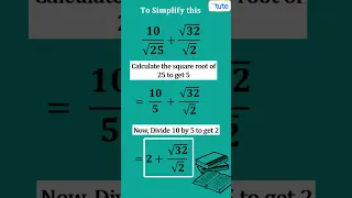 Simplify This Square Root Math Problem | Math Hacks | Letstute  #shorts #viral