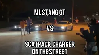 2018 Mustang GT 5.0 vs Scatpack Charger 6.4 392 Street Race