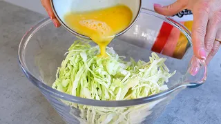 Cabbage with eggs is better than pizza! Simple, quick and very tasty recipe!