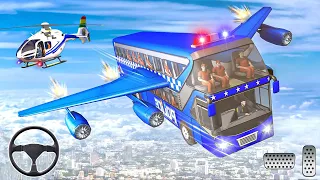 US Police Flying Prison Bus Criminal Transport - Flying Police Bus Driving Games - Android Gameplay