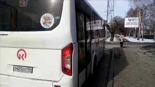 Поездка на автобусе ПАЗ VECTOR NEXT по маршруту №21 в Красноярске (гос. О425ОУ)