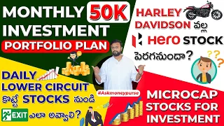 Monthly 50K Investment Portfolio Plan| Microcap Stocks For Investment| HarleyDavidson Impact On Hero