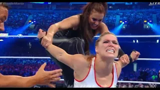 wwe ronda Rousey s Kurt angle vs hhh Stephanie McMahon