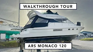 ARS Monaco Advantae 120 Walkthrough Yacht Tour Flybridge Cruiser for c£100k - Space and Style!