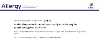 Antiviral response in vernal keratoconjunctivitis may be protective against COVID-19