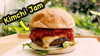 Bulgogi: Burger with Kimchi Jam! Korean BBQ burger 🍔