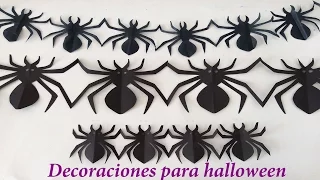 Como hacer arañas de papel, Como hacer arañas para Halloween, arañas