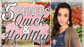 🖐🏼 5 DINNER IDEAS IN 5 MINUTES | What's for Dinner? (QUICK, EASY & HEALTHY)