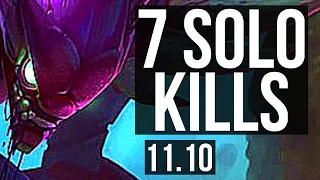 KHA'ZIX vs SHACO (JUNGLE) | 21/0/12, Legendary, 7 solo kills, 300+ games | KR Diamond | v11.10