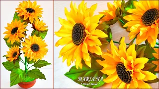 🌻 Sunflower from ribbons 🌻 DIY interior flowers