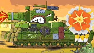 Big battle of giant tanks. Cartoon for kids full 25 MIN.  Cartoon about tank. Evil tank cartoon.