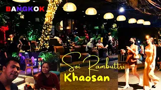 BANGKOK KHAOSAN ROAD SOI RAMBUTTRI SUNDAY NIGHT SCENE (March 2022) THAILAND WALKING TOUR