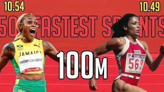 Top 50 Fastest Women's 100m Sprints of All Time