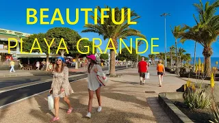 Playa Grande LANZAROTE Spain 2024 🇪🇸 🔴 NEW Beautiful Walking Tour in Canary Islands [4K UHD]