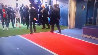 Neymar And Tiago Djalo Clashing In  Locker Room Corridor After  Sending off