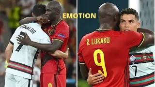 RONALDO emotion after losing with Belgium. Euro 2020 Belgium 1- 0 Portugal . Lukaku trying to peace