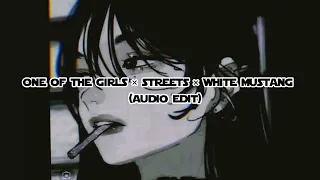 one of the girls × streets × white mustang ( audio edit) - the weekend , doja cat (feat. Kim Jennie)
