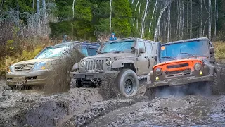 УАЗ на V8 УДИВЛЯЕТ JEEP WRANGLER, RANGE ROVER и LEXUS в OFFROAD