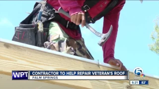 Contractor to help repair veteran's roof