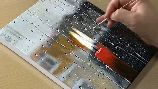 Rainy Day Painting / Acrylic Painting / STEP by STEP