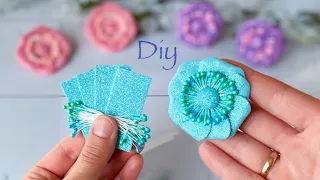 Заколки Резиночки Из Глиттерного Фоамирана Просто и легко DIY Glitter Eva Foam Flowers