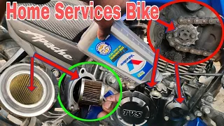 Apache service home | tvs  apache service at home|tvs  apache engine oil change #tvs #apache #engine