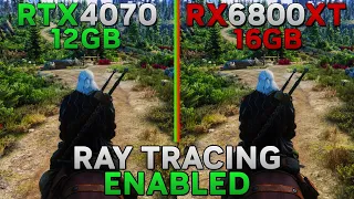 RTX 4070 12GB vs RX 6800 XT 16GB - Ray Tracing test on 9 games