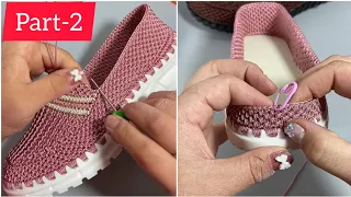 Amazing​ 💯😍 Easy​ Beautiful​ Lady​ Sneaker Knitting​ Hand​work​ Full​ Video​ #P2