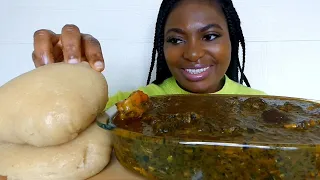 atama soup with fufu/ Nigerian food mukbang