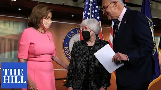 Pelosi, alongside Schumer and Treasury Sec. Yellen, vows to avert government shutdown