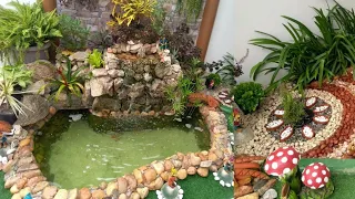 LAGO ORNAMENTAL COM CASCATA.⛲VOCÊ VAI QUERER EM SUA CASA!