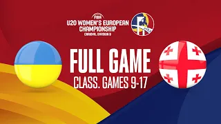 Ukraine v Georgia | Full Basketball Game | FIBA U20 Women's European Championship 2023 - Division B