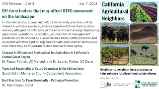 CAN Webinar 2 - Off-farm factors that may affect STEC movement on the landscape