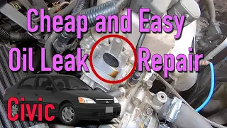 2001-2005 Honda Civic Common Oil Leak Repair - Easy and Cheap Cam Cap Plug Replacement