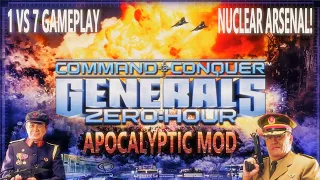 CHINA NUKE VS 7 HARD ARMY! C&C  Generals Zero Hour Apocalyptic MOD 2024