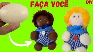 DIY How to make a doll with soap and yo-yo Djanilda Ferreira