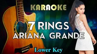 Ariana Grande - 7 rings (LOWER Key Acoustic Guitar Karaoke Instrumental)