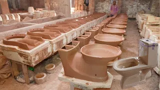 Ceramic Toilet Seat Manufacturing Process in Factory | How To Make Toilet Flush With Amazing Skills.
