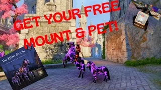ESO, Elder Scrolls Online, How to get FREE MOUNT & PET!