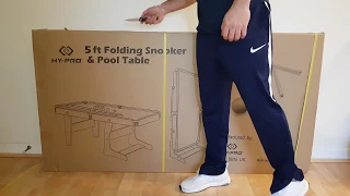 Hy-Pro 5ft Folding Snooker and Pool Table Unboxing