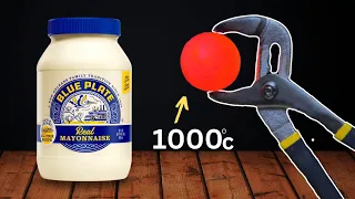 1000 degrees Red Hot Copper Ball vs Mayonnaise