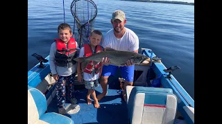 TROPHY Sebago lake Trout- 37 inch 18.5 lb togue- Fish of a Lifetime- Fishing in Maine