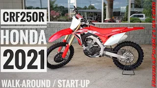 2021 Honda CRF250R Walk-around & Start-up | (exhaust sound clip)