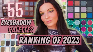 RANKING ALL OF THE 55 EYESHADOW PALETTES I TRIED IN 2023 FROM WORST TO BEST!