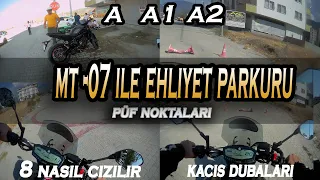 MT 07 İle A Sınıfı Ehliyet Parkuru / Motosiklet Ehliyet Direksiyon Sınavı ( PART 1) // Motovlog #18