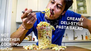 creamy deli style PASTA SALAD you'll actually want to eat