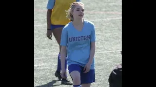 Emma Myers playing soccer on Family Leave Netflix