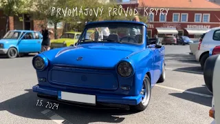 Trabant sraz a Prvomájový průvod v Kryrech 1.5. 2024 #trabant #wartburg #maluch