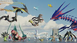 Legendary Pokemon Size comparison 3D (100+ Pokemon)