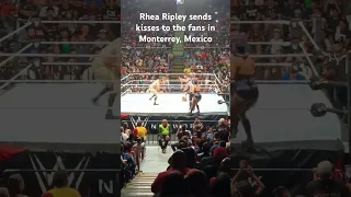 Rhea Ripley sends kisses to the fans in Monterrey, Mexico #wwe #rhearipley #dominikmysterio